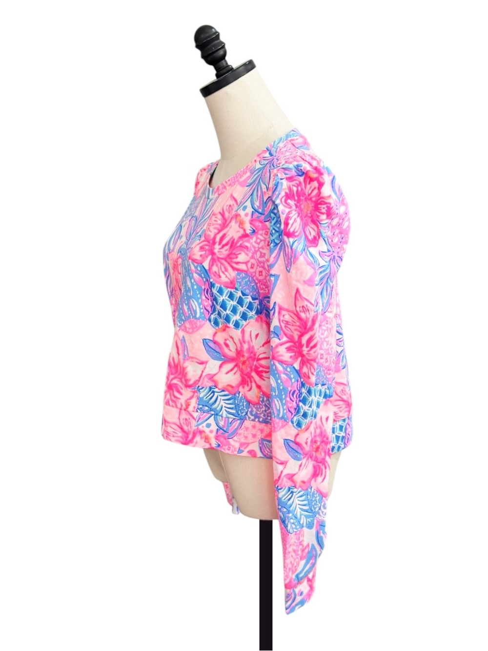 NWT Lilly Pulitzer Large Jansen Long Sleeve Sweatshirt Pink Isle Snappy Turtle - Picture 2 of 8